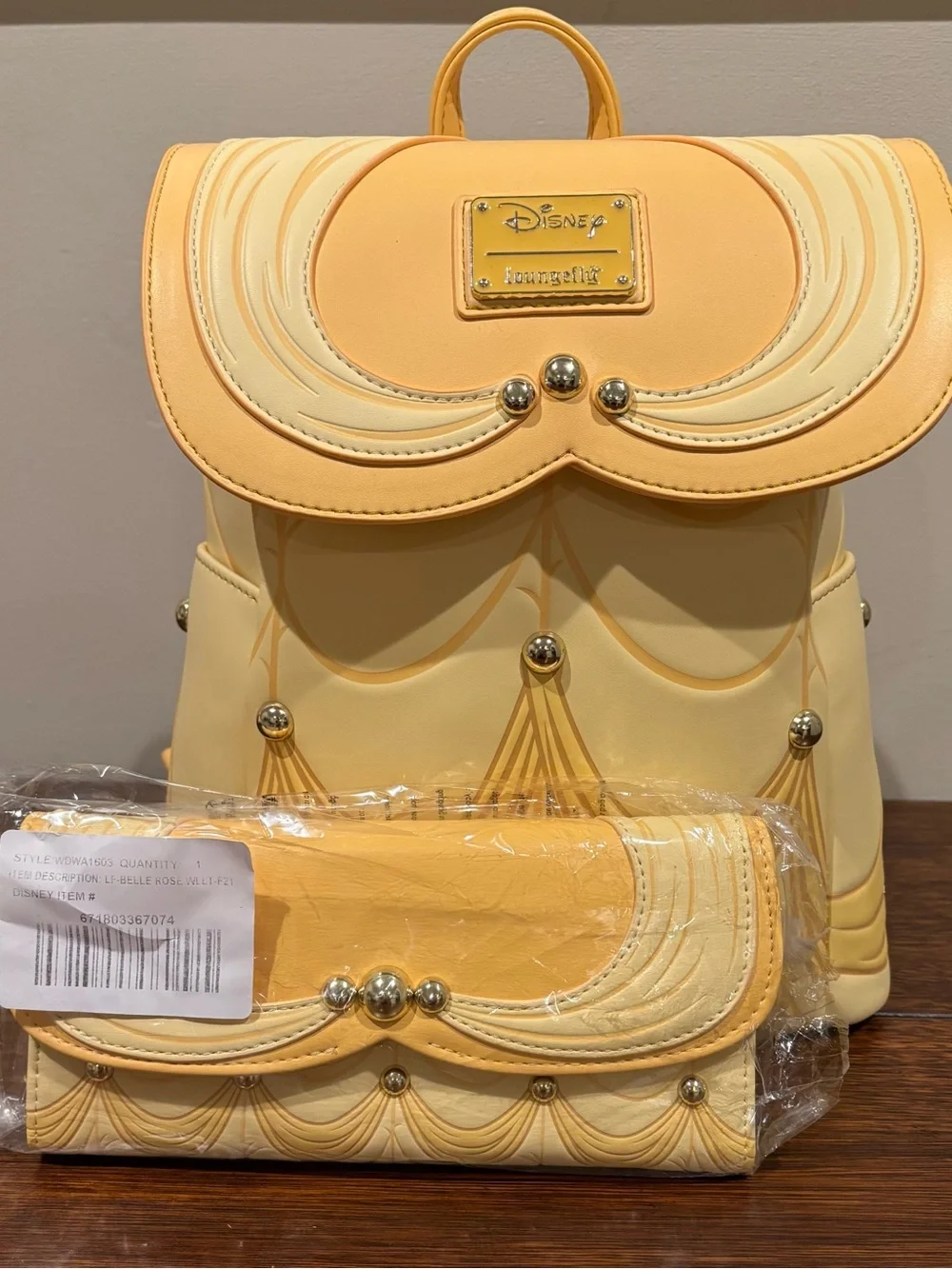 Loungefly Beauty and the Beast Belle Dress Backpack & Wallet Set